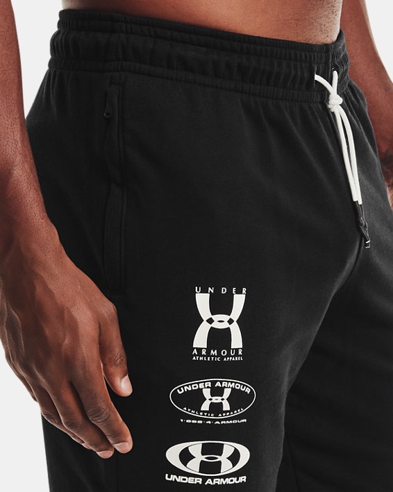 Men's UA Rival Terry 25th Anniversary Shorts, Black, pdpMainDesktop image number 3